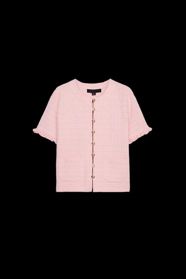 STRICKJACKE MIT VOLANT - Rosa von Zara - Bild 0