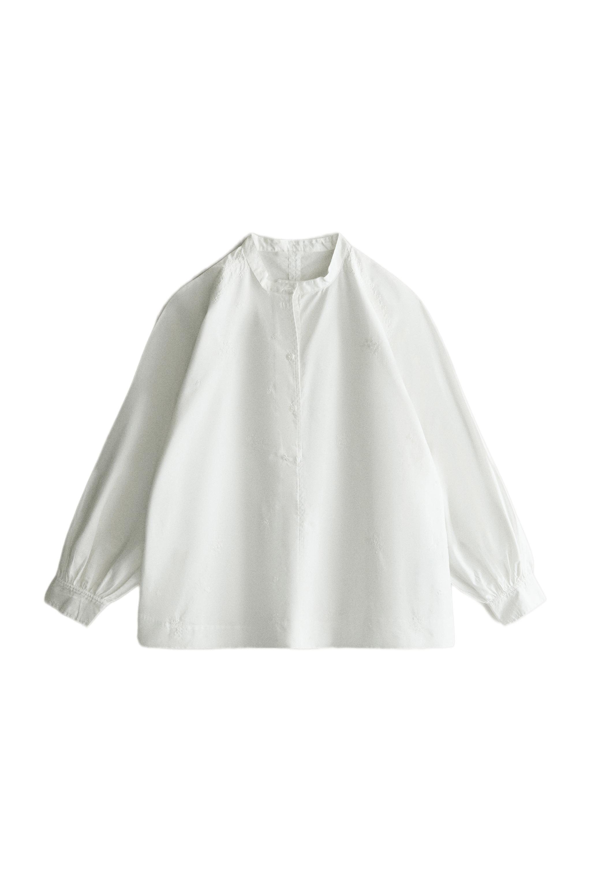 エンブロイダリー コットンシャツ - ホワイト | ZARA Japan / 日本