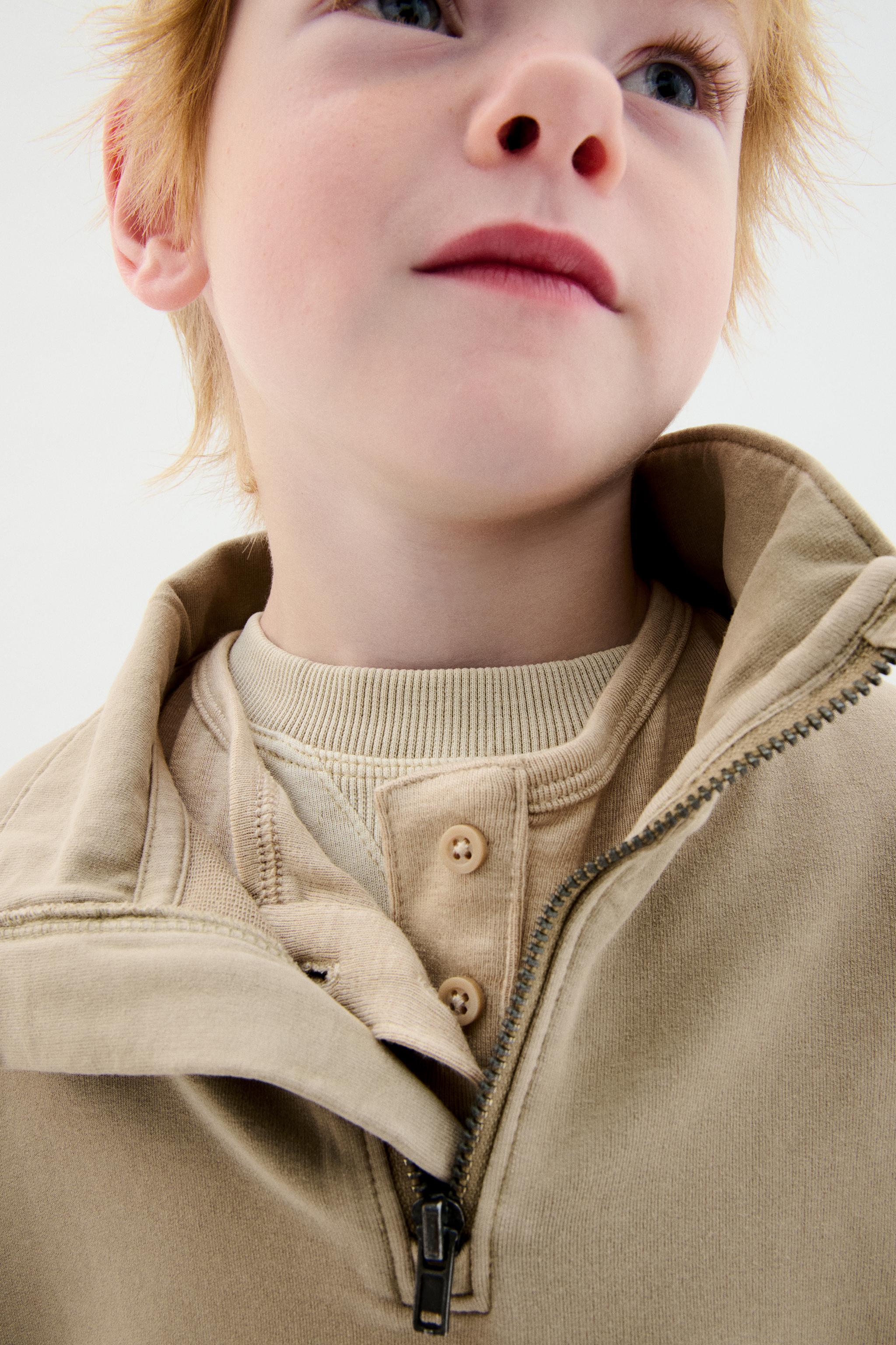 PLAIN ZIP-UP SWEATSHIRT