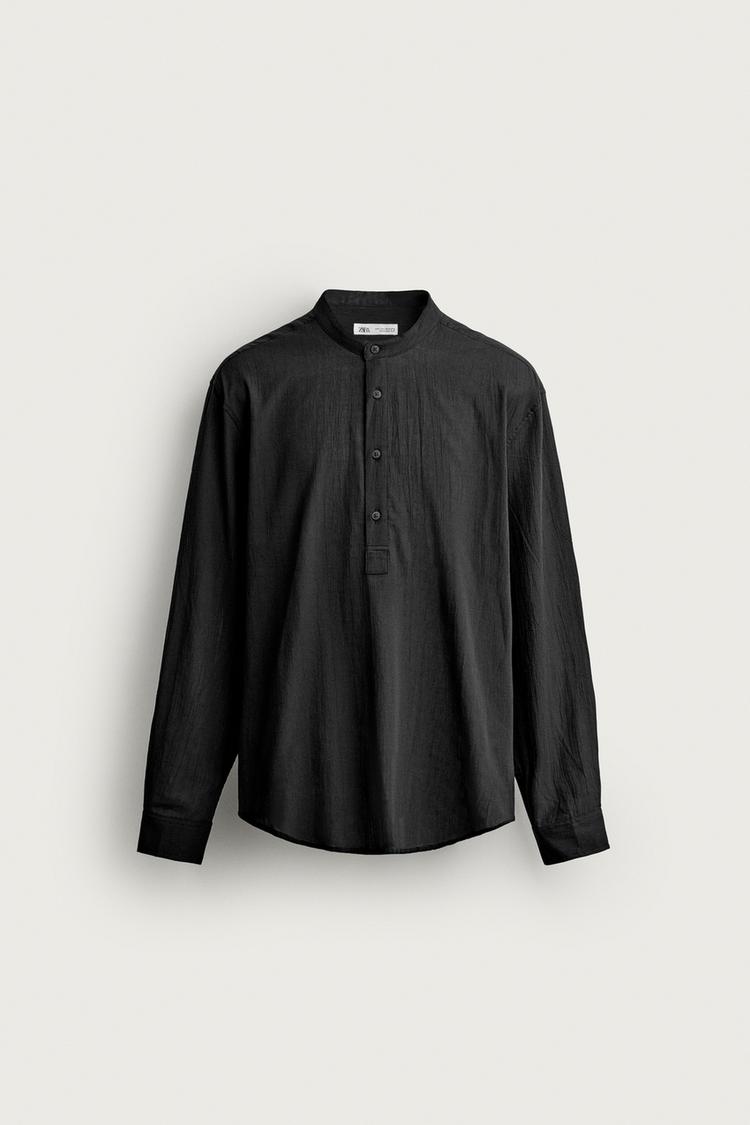 CREASED-EFFECT POLO SHIRT