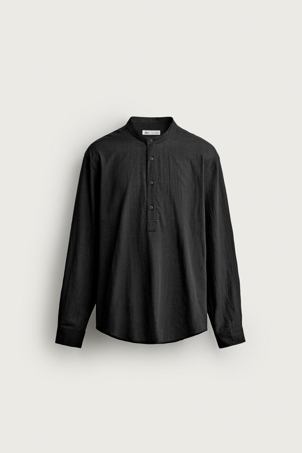 CREASED-EFFECT POLO SHIRT