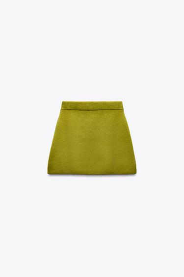 PLAIN KNIT MINI SKIRT - Light green by Zara - Image 4