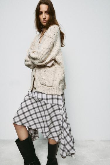 PINCHITA OVERSIZED KNIT CARDIGAN - Sand / Marl by Zara