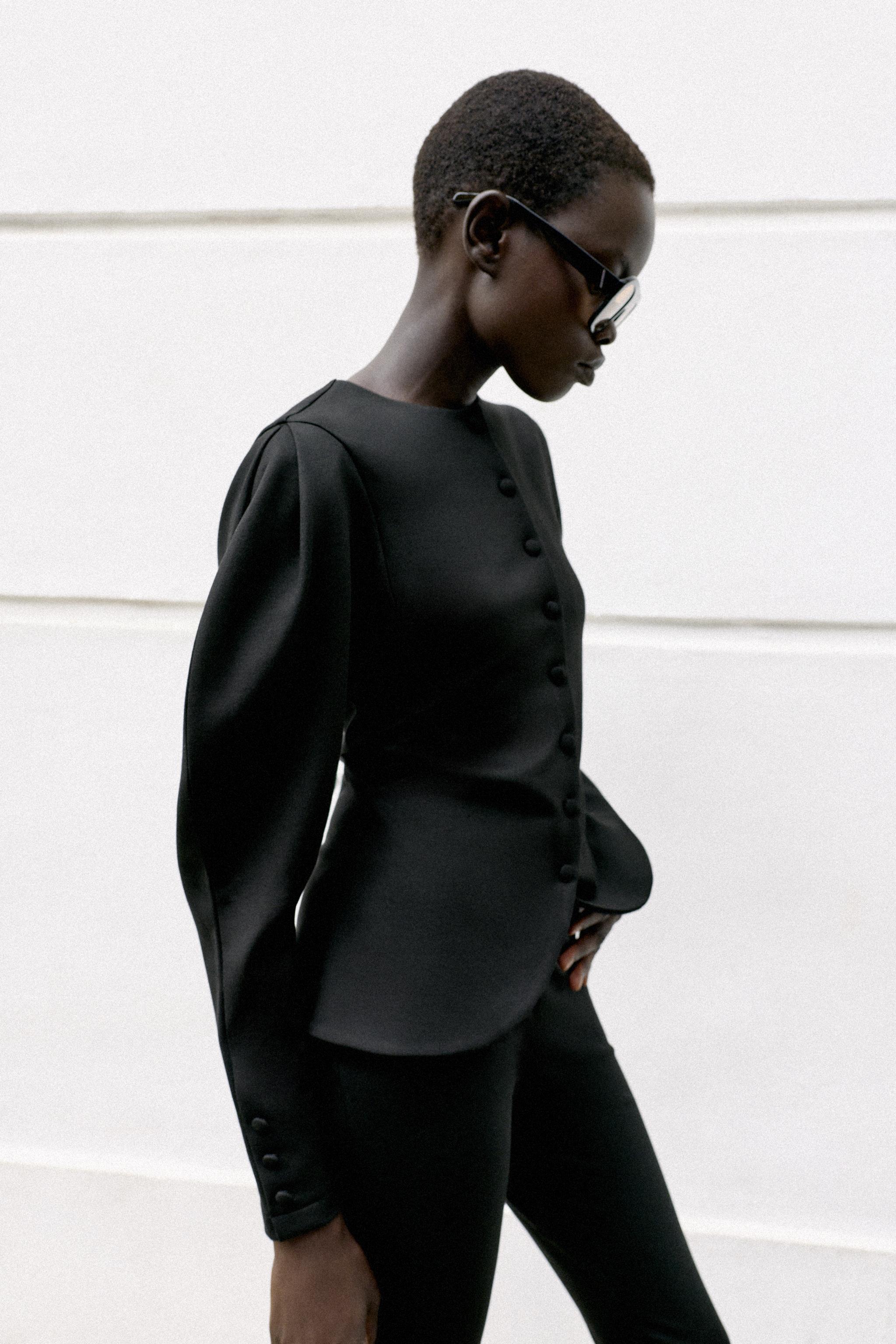 Женские пиджаки Zara INTERLOCK BUTTON BLAZER — фото 4