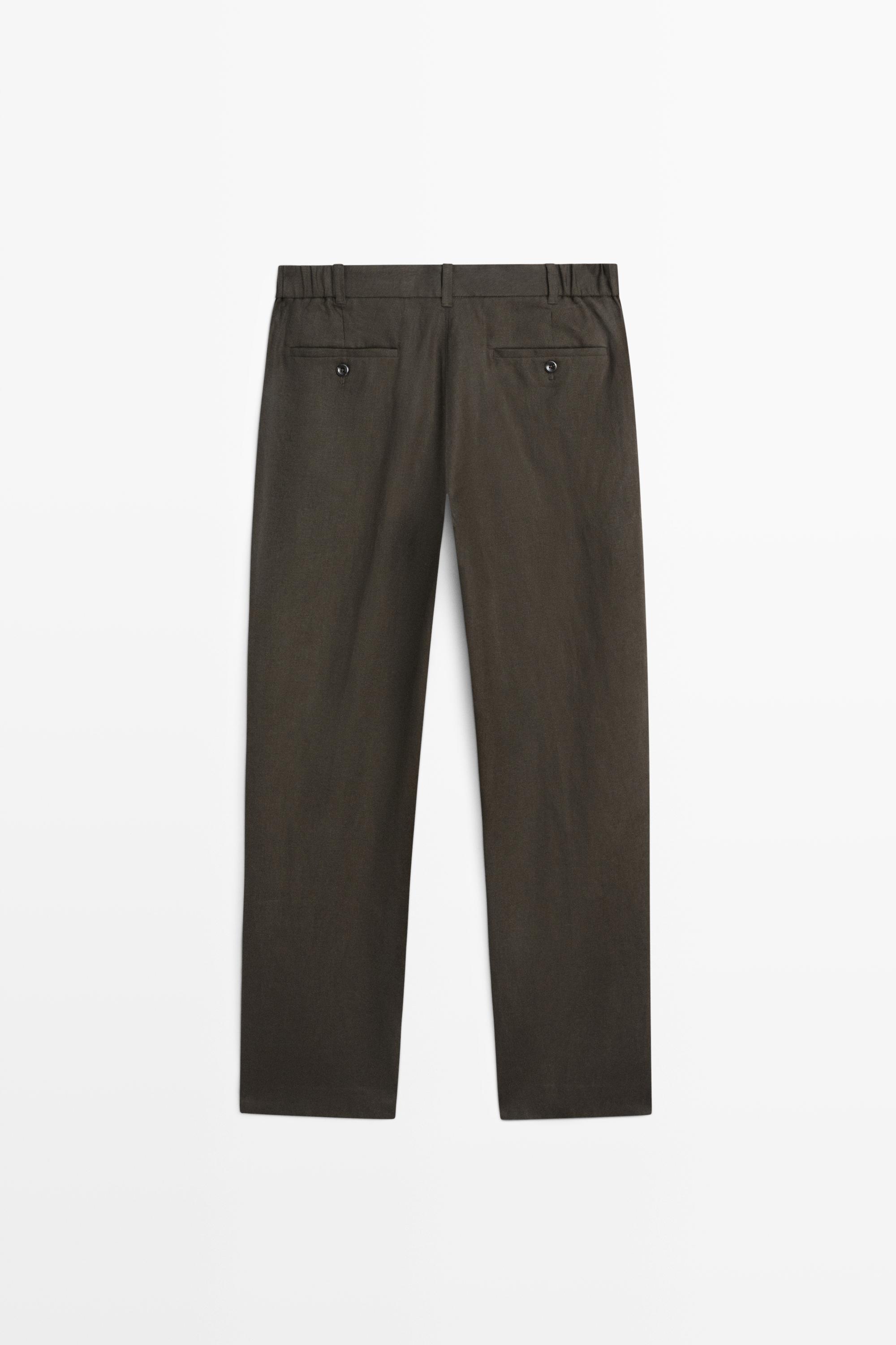 Tapered fit linen pants