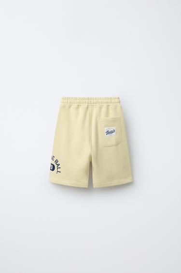 SHORT JOGGING À INSCRIPTION - Jaune de Zara - Image 1