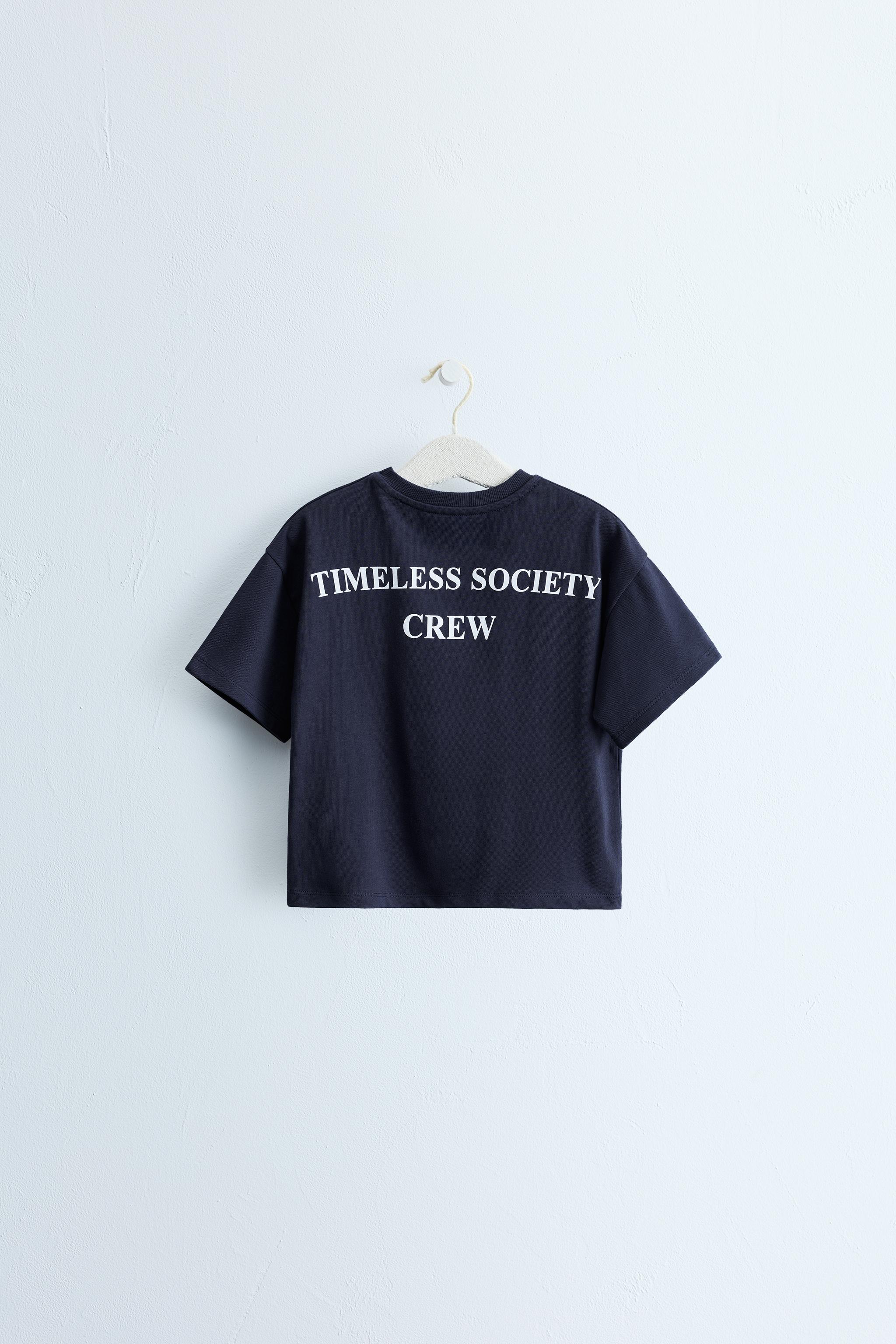 ZARA TIMELESS - TEXT PRINT T-SHIRT — Blue