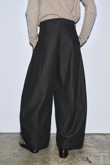 PANTALON À RAYURES ZW COLLECTION - Gris chiné de Zara - Image 2
