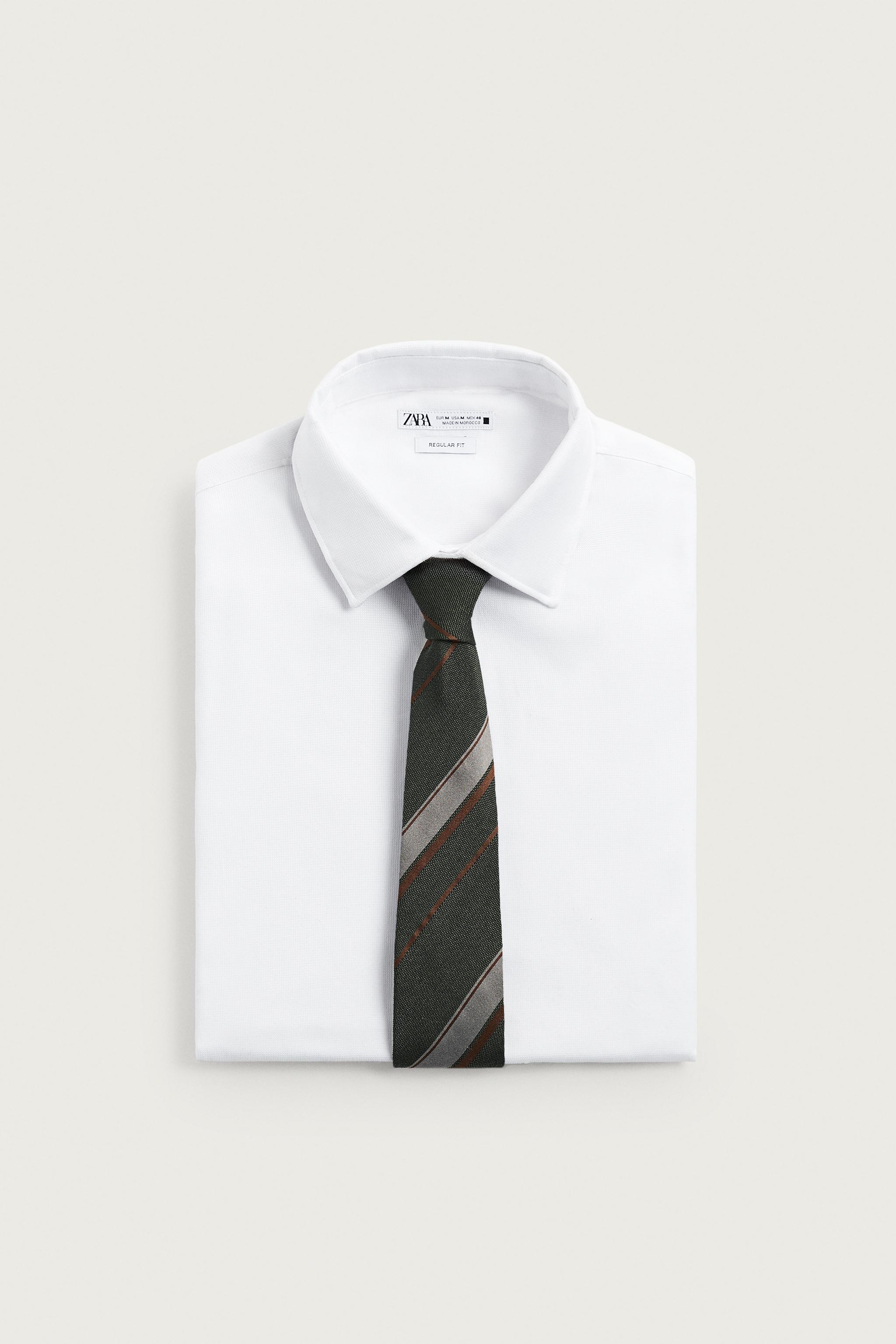 STRIPED WOOL AND SILK TIE