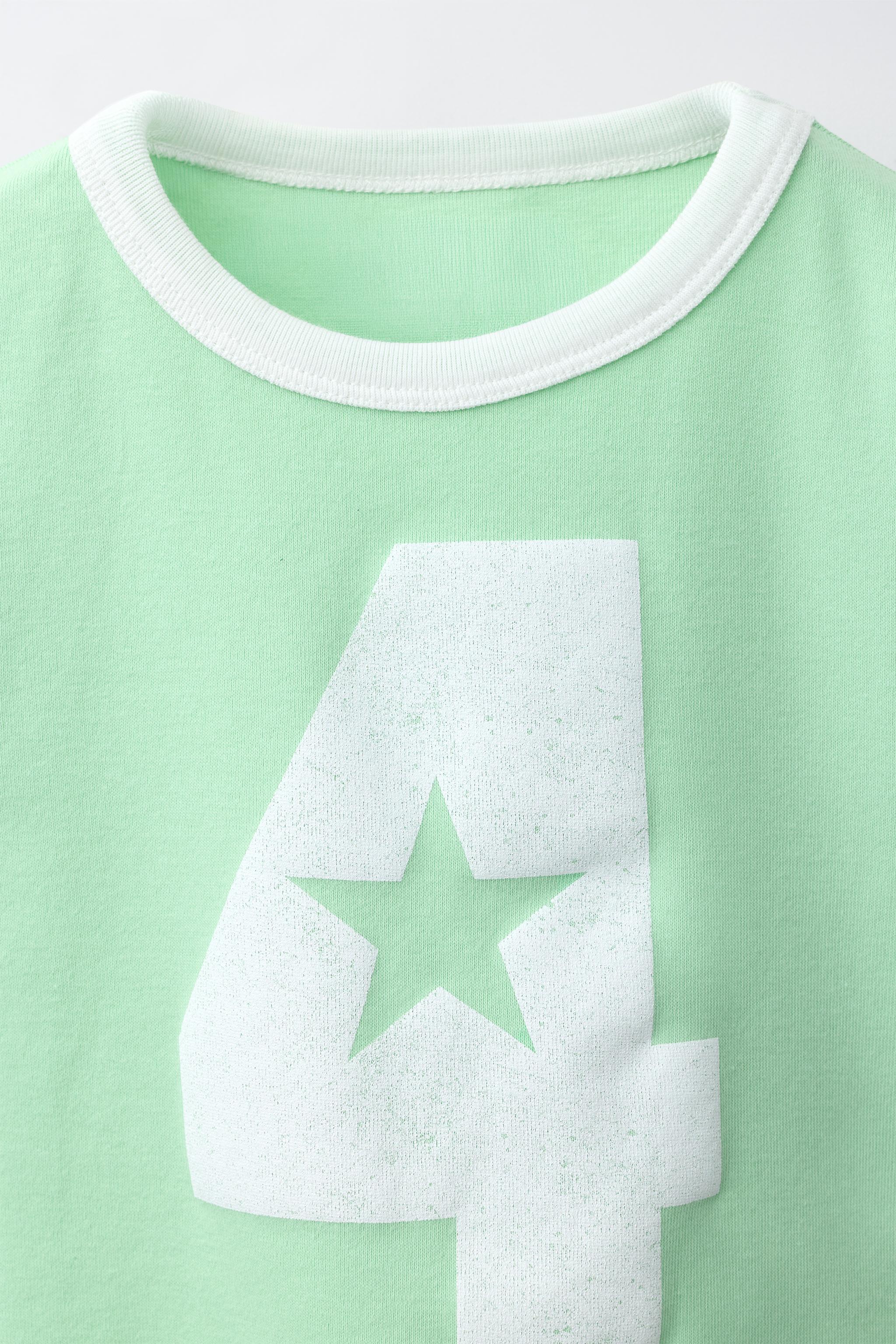 Детские футболки Zara CONTRAST NUMBER PRINT T-SHIRT — фото 3