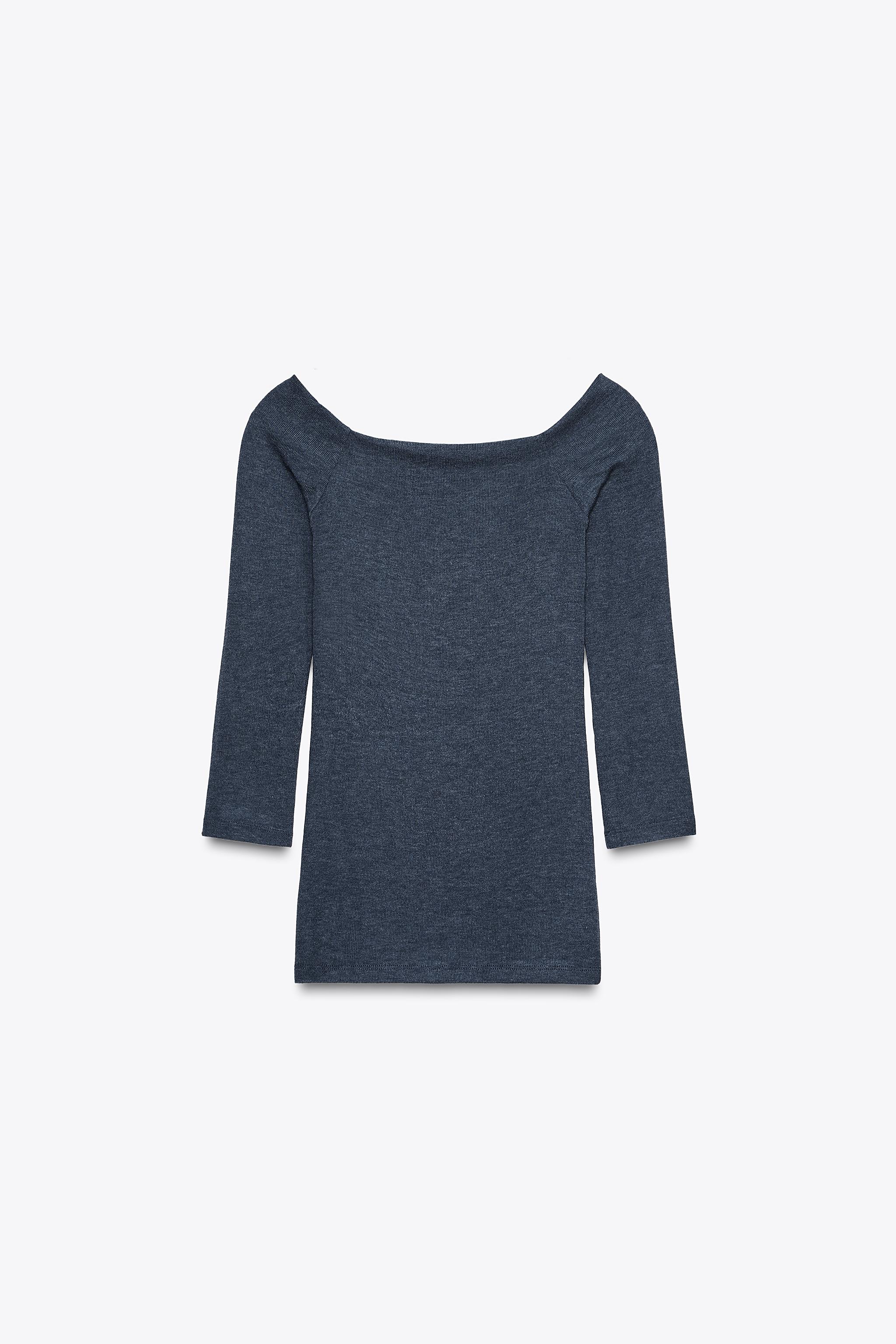BOATNECK T-SHIRT - Blue | ZARA United States