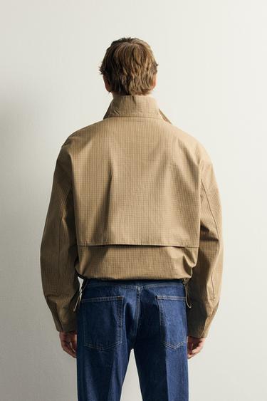 AARON LEVINE X ZARA PLAID JACKET — taupe brown 2