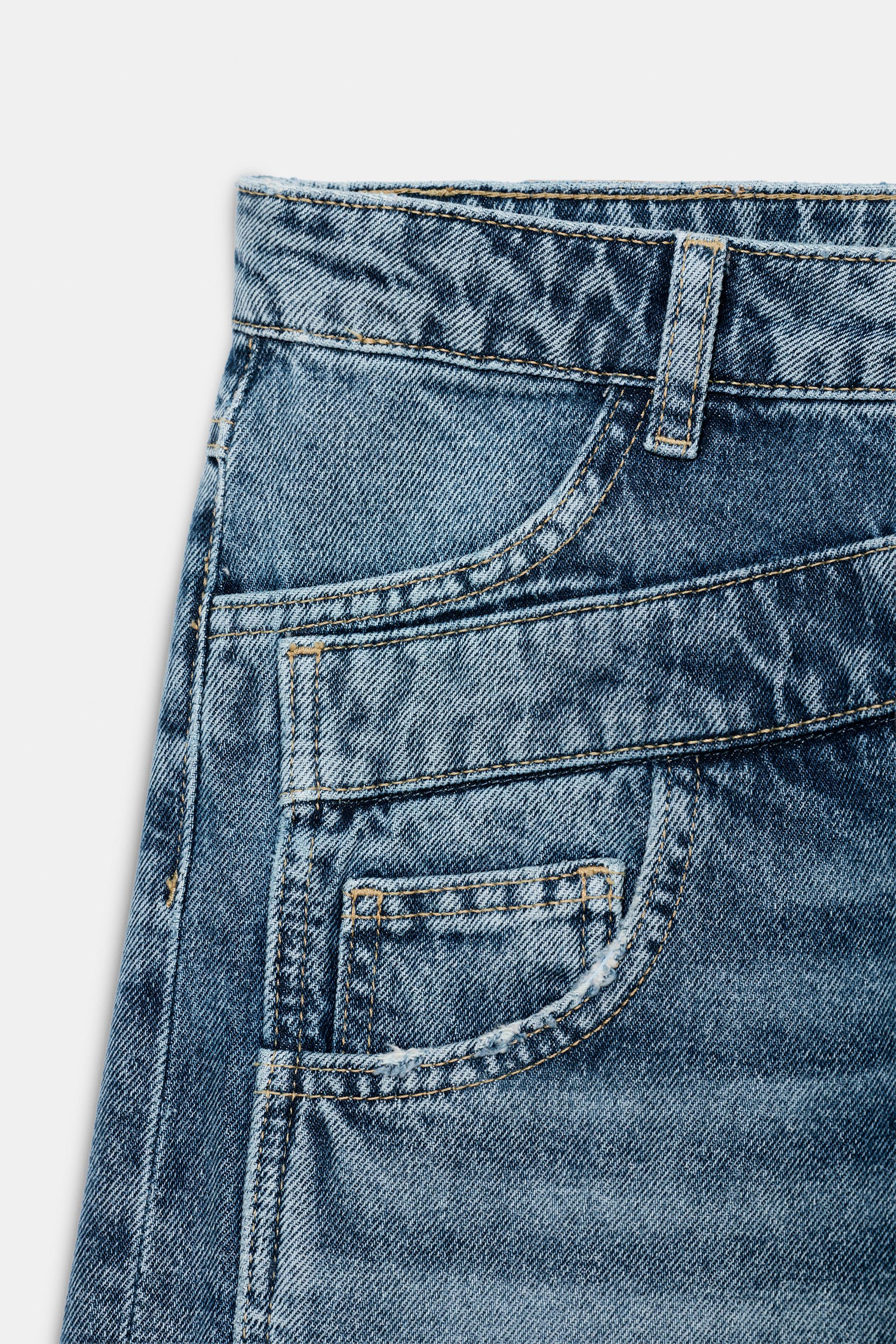 Zara Z1975 Geniş Paça Çift Bel Jean görsel 8