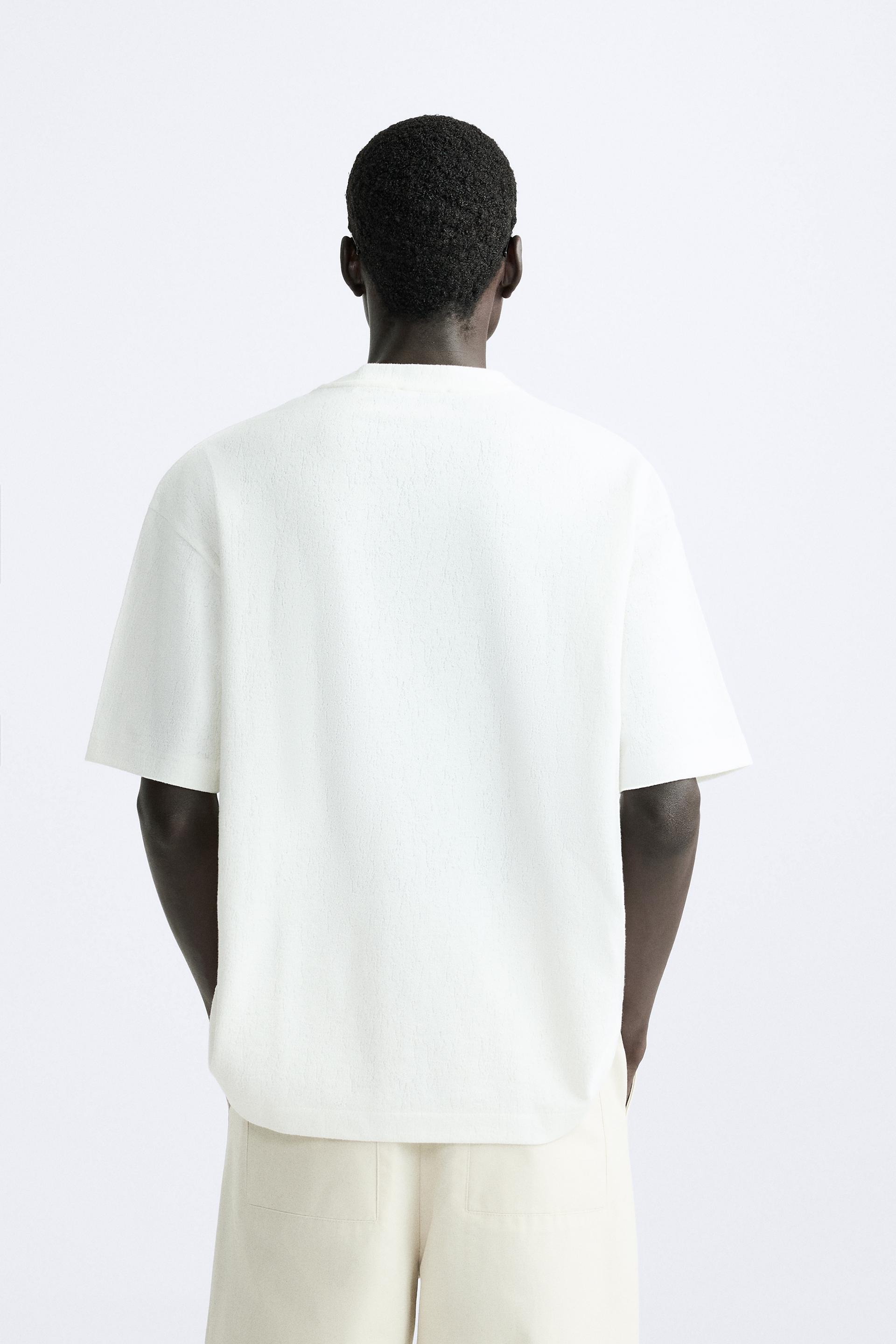 TEXTURED T-SHIRT - Oyster-white