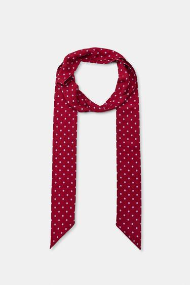 Zara POLKA DOT BOW - Light red