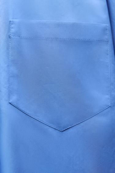ZW COLLECTION OVERSIZE POPLIN SHIRT - Blue by Zara