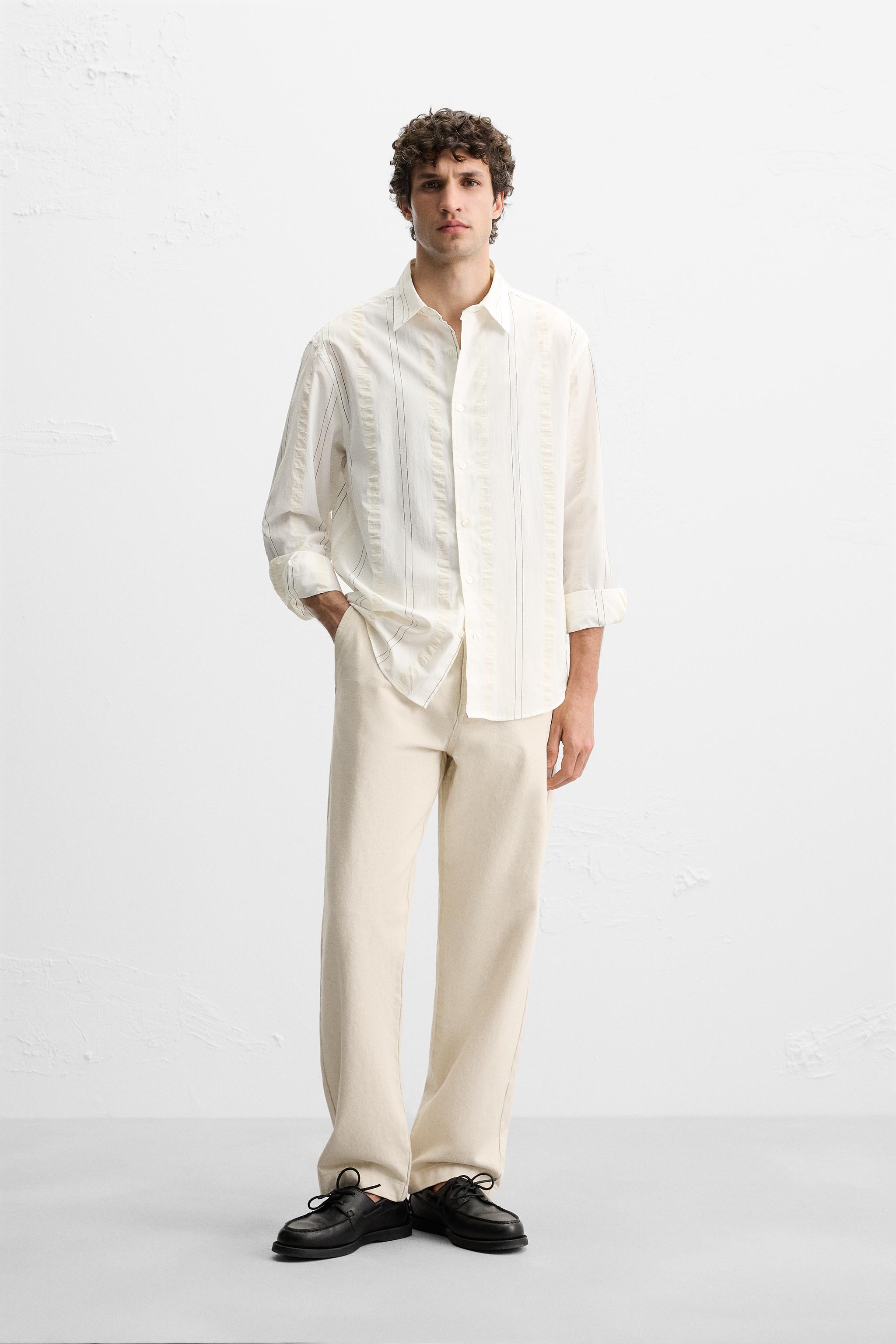 ★ドイツ発*ZARA*新作*ニットTシャツ/STRIPE-ECRU★ org.jpg