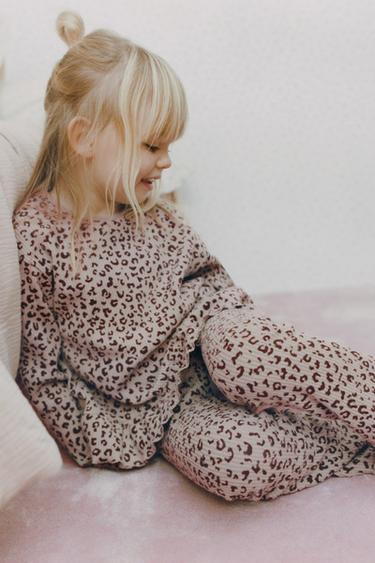 PRINTED SOFT TOUCH FLARE LEGGINGS - Brown / Taupe by Zara