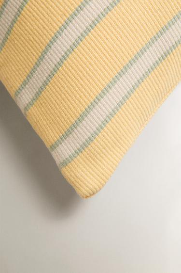 STRIPED CUSHION COVER - Light yellow by Zara - Image 1