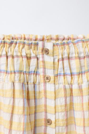 JUPE À IMPRIMÉ CARREAUX - Jaune de Zara - Image 2