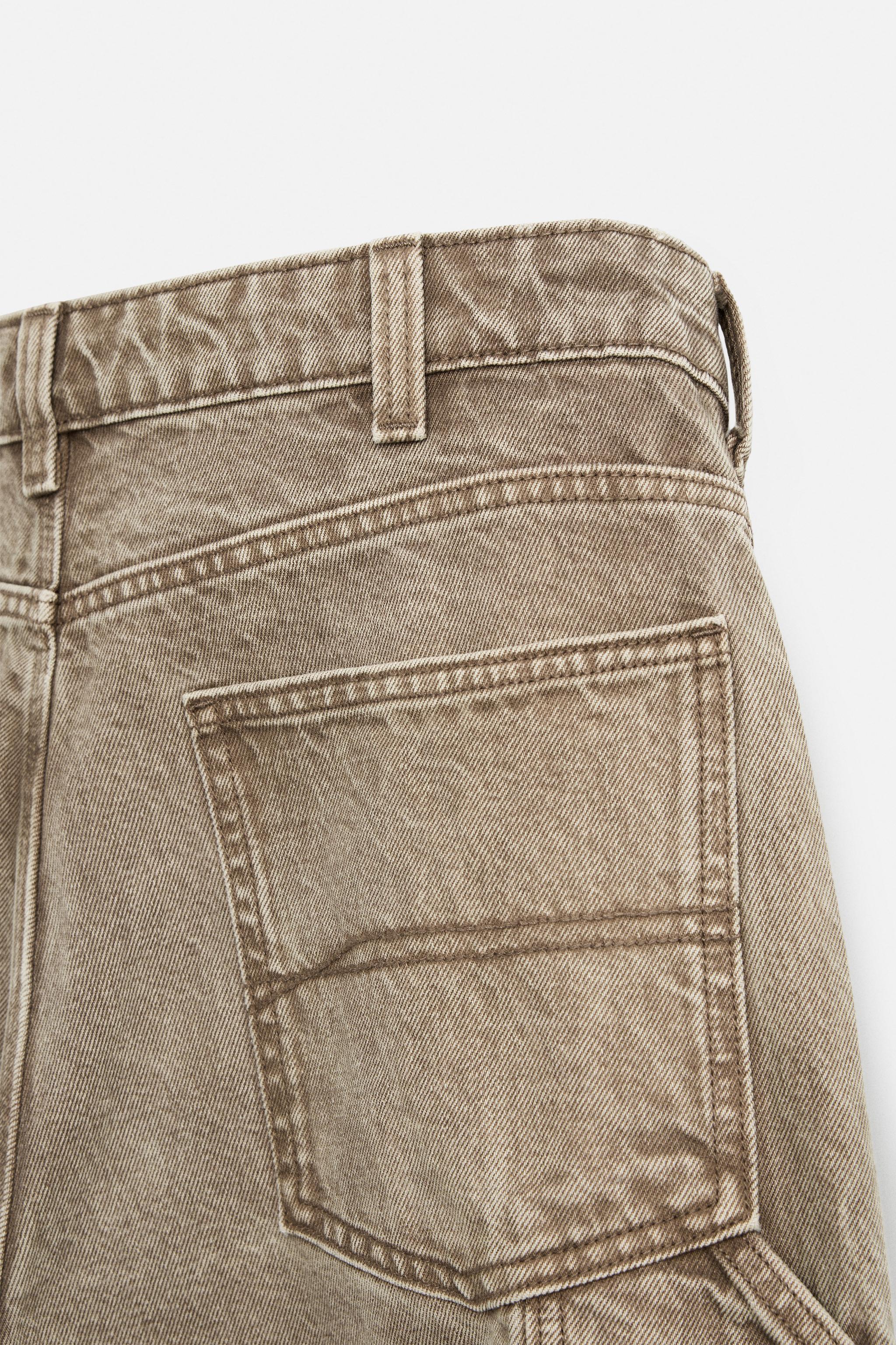 【ZARA】ウォッシュ加工カーペンターポケットパンツ0108/435/700 ウォッシュ加工カーペンターポケットパンツ - ブラウン | ZARA