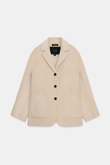 ZW COLLECTION CROPPED WOOL BLEND COAT - Beige by Zara - Image 0