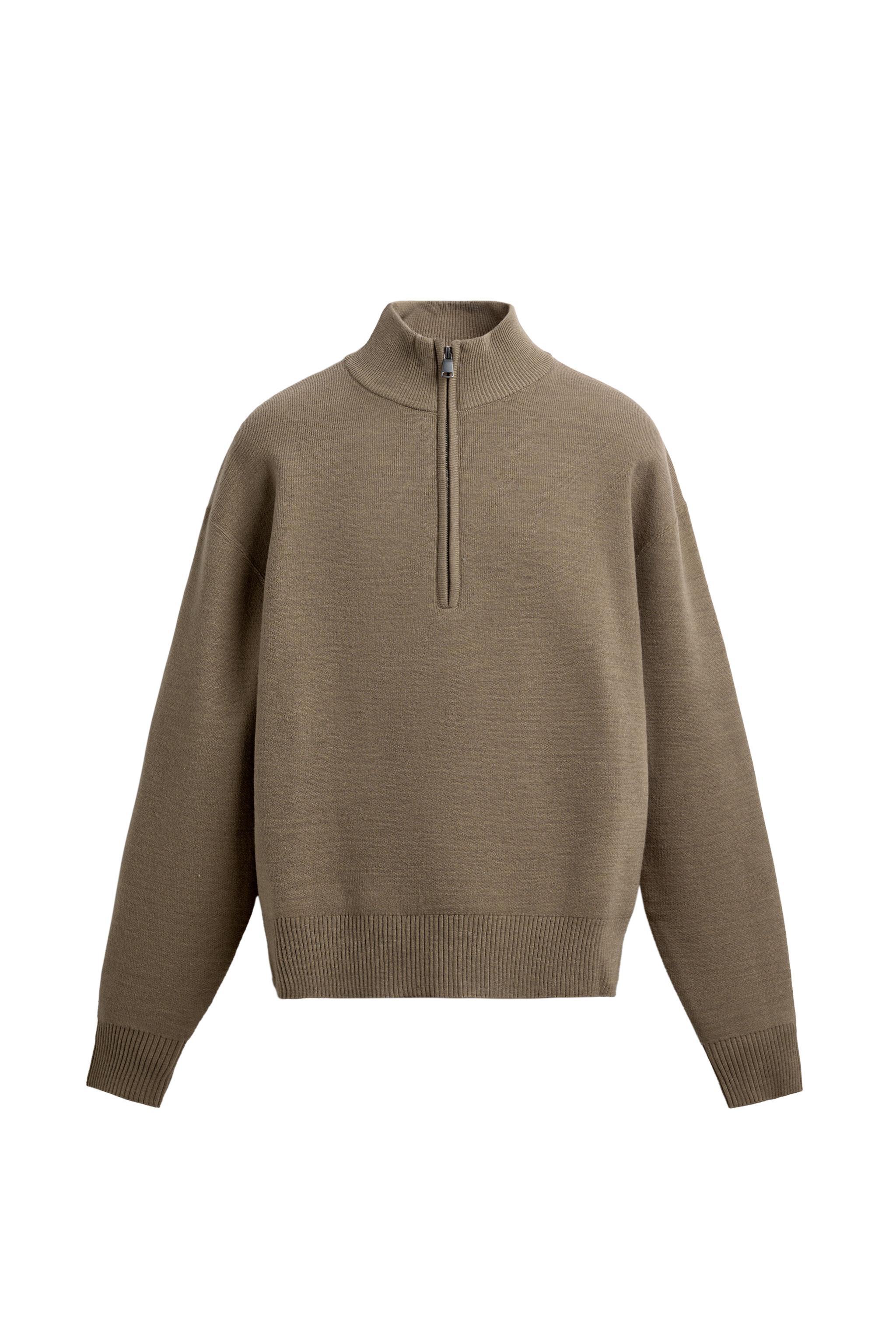 ジップアップネックセーター - ダークネイビーブルー | ZARA Japan / 日本