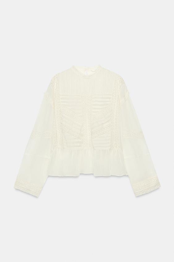 ZW COLLECTION EMBROIDERED SHIRT - Ecru by Zara - Image 0