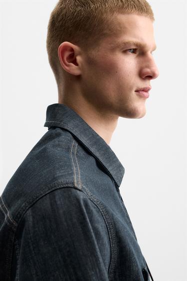 DENIM JACKET WITH POCKETS - Indigo by Zara - Image 4