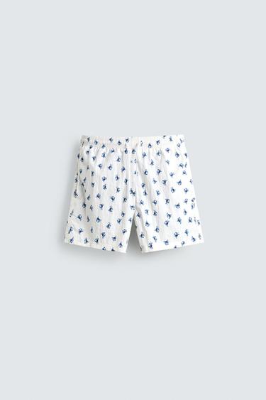 Zara CRAB PRINT SWIMSUIT - White