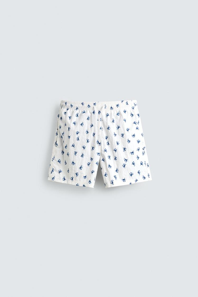 ZARA CRAB PRINT SWIM SHORTS