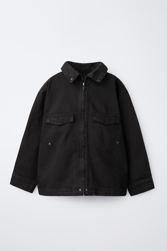 ZIP OVERSHIRT - Black by Zara - Image 0