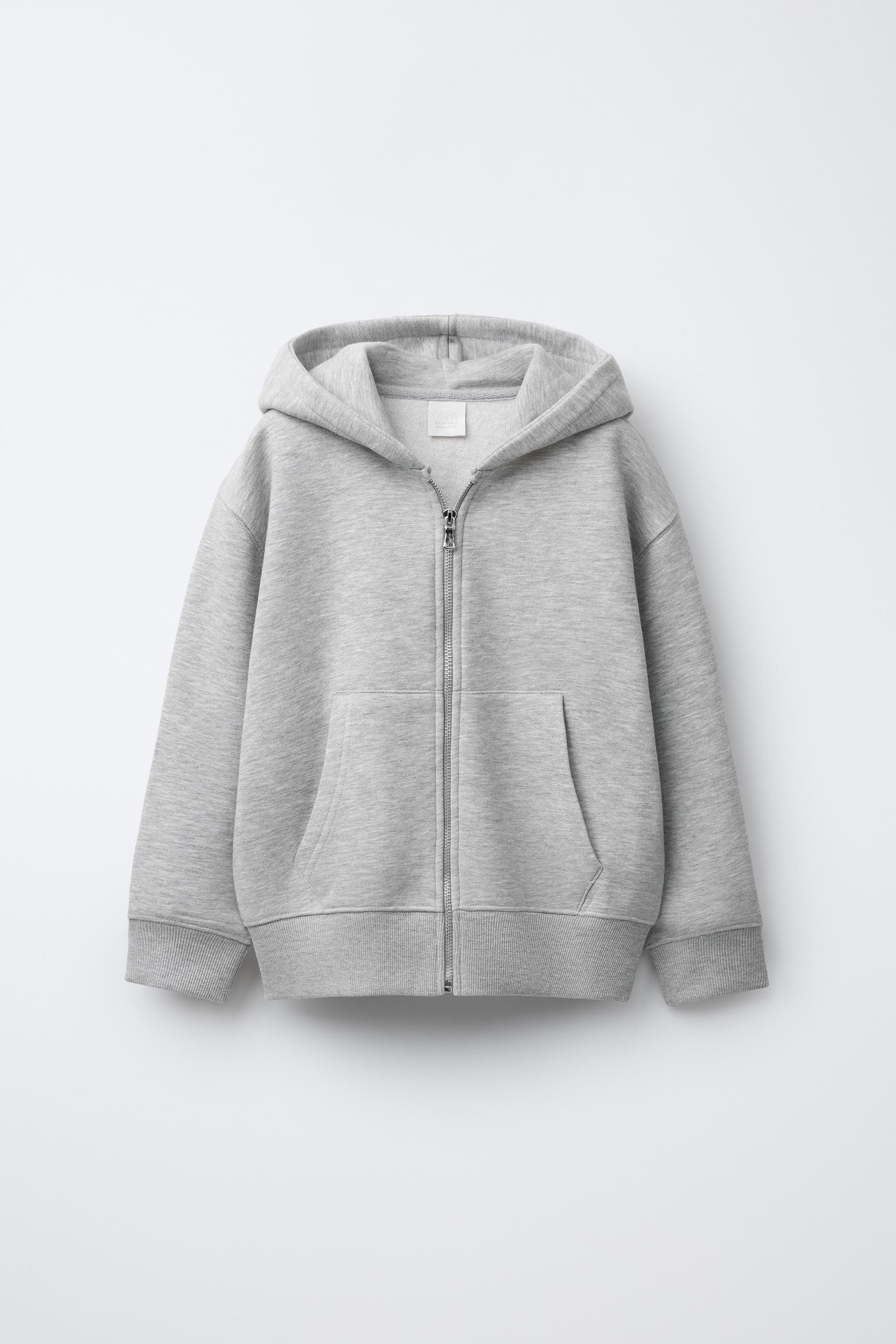 BASIC ZIP SWEATSHIRT - Gray marl | ZARA United States