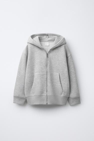 Zara BASIC ZIP SWEATSHIRT - Gray marl