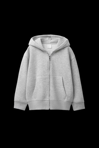 BASIC-SWEATSHIRT MIT REISSVERSCHLUSS - Grau meliert von Zara