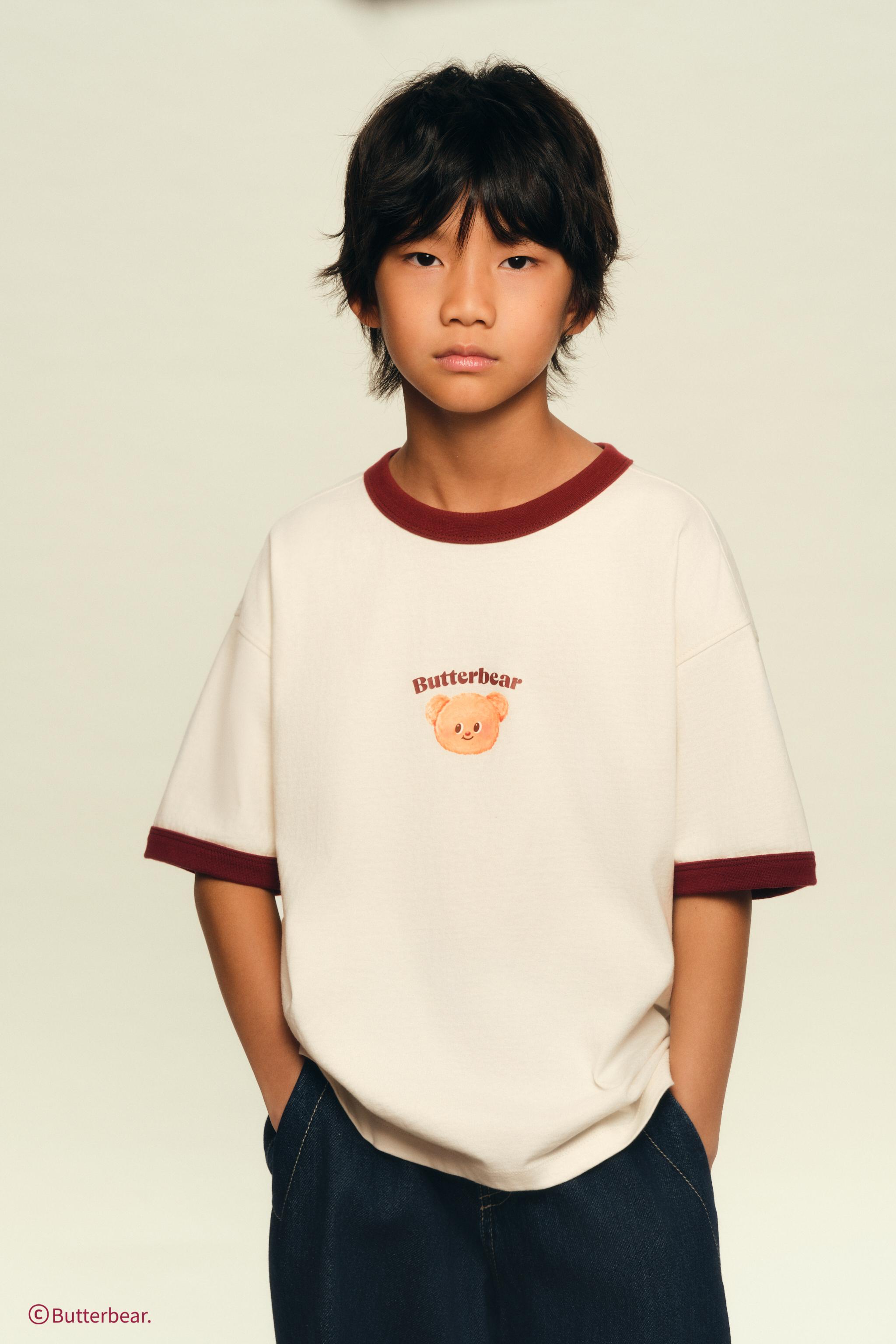 最終値下げ！Butterbear　Tシャツ BUTTERBEAR © PRINT T-SHIRT WITH CONTRAST TRIM - White | ZARA