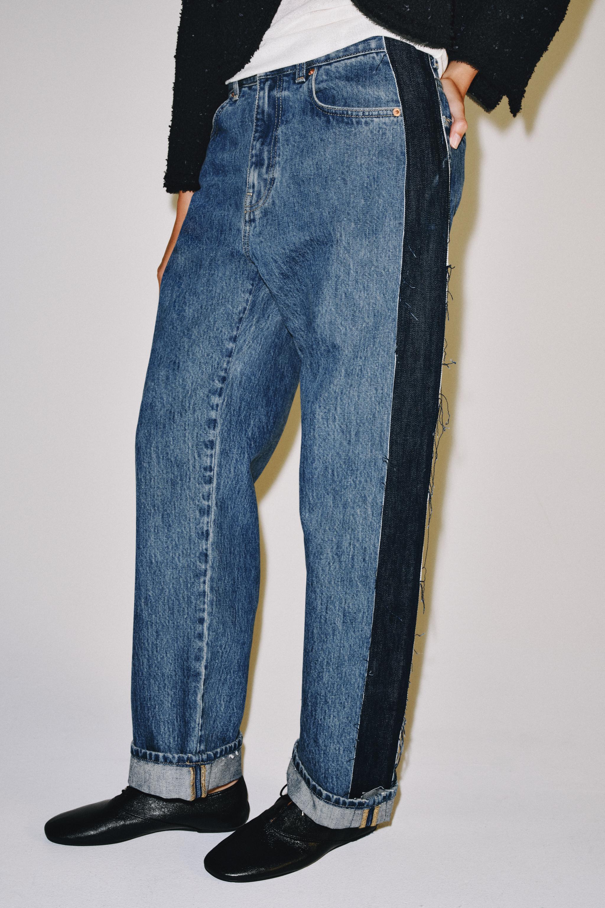 Женские джинсы Zara ZW COLLECTION MID-RISE ROLLED UP JEANS — фото 5