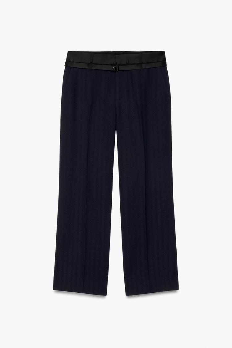 Pantalon straight fit espiga contraste