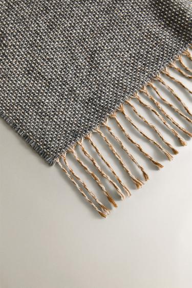 WOOL AND ALPACA THROW - Blue / Grey by Zara - Image 2