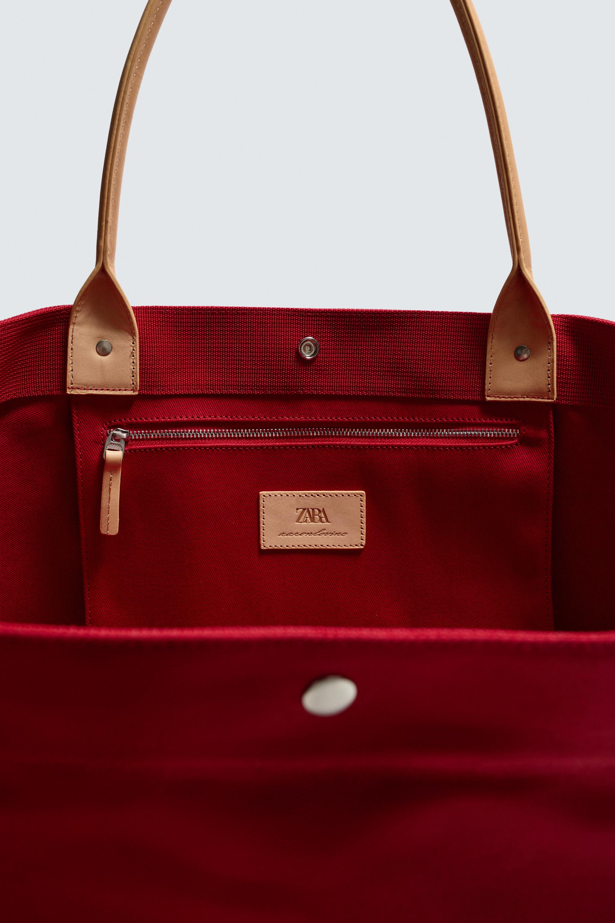 AARON LEVINE X ZARA LEATHER DETAIL SHOPPER - Blue | ZARA United States