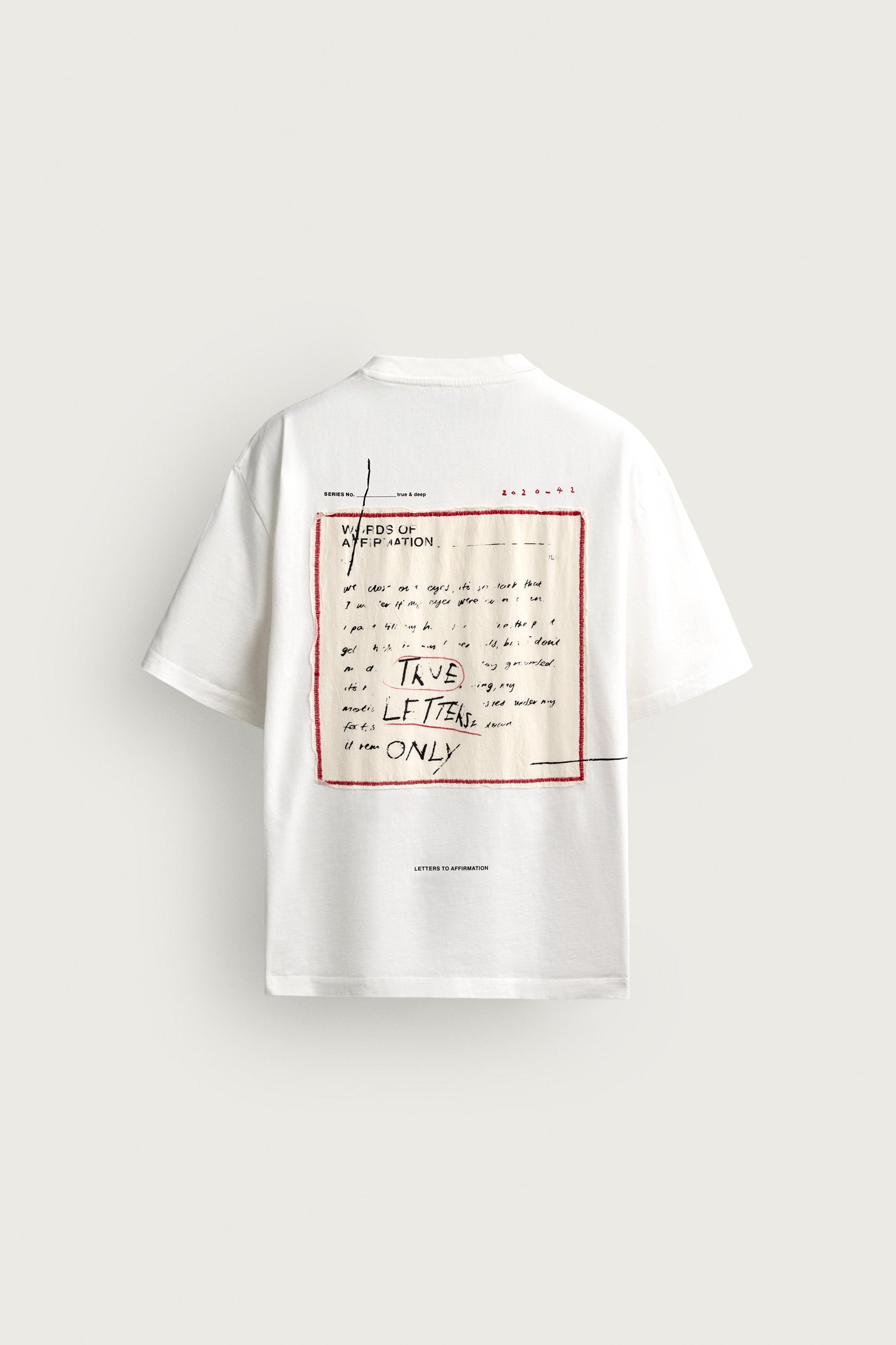 RELAXED FIT PATCH PRINT T-SHIRT — White