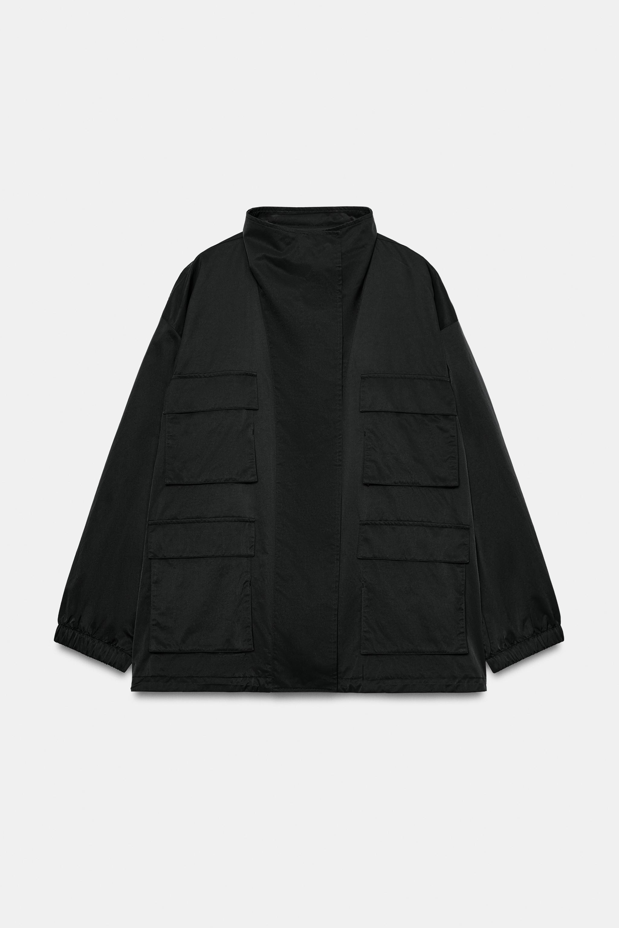 Zara KANVAS SÜET CEPLİ ZW COLLECTION CEKET görsel 6