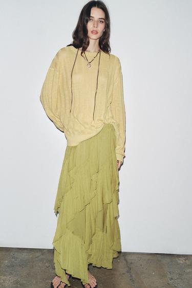 ZW COLLECTION RUFFLED SKIRT - Olive green by Zara - Image 5