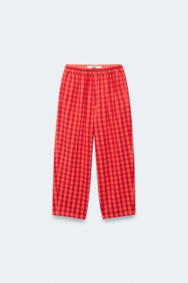 2-14 YEARS / LIMITED EDITION GINGHAM BAGGY TROUSERS - Printed by Zara - Image 0