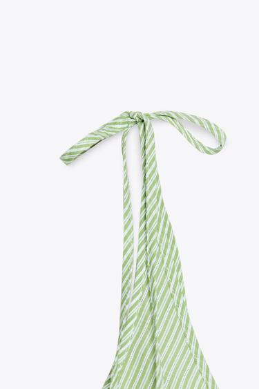 STRIPED STRAPPY TOP - Green/White by Zara - Image 7