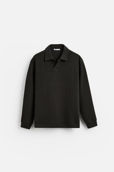 POLO ESTRUCTURA RIB - Marrón oscuro de Zara