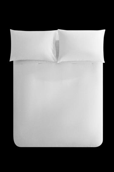 PERCALE DUVET COVER (200 THREAD COUNT) - White by Zara - Image 0