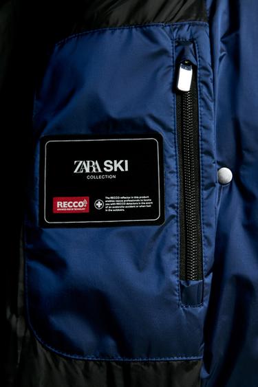 ANORAK QUILTED 80% DOWN 20% FEATHER HOODIE WATER-RESISTANT WINDPROOF RECCO® TECHNOLOGY SKI COLLECTION - Cobalt by Zara - Image 13