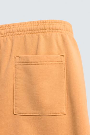 WASHED RELAXED FIT JOGGER BERMUDA SHORTS - Orange by Zara - Image 8