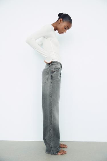 TRF WIDE-LEG MID-WAIST JEANS - Blue / Grey by Zara - Image 2